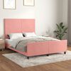 vidaXL Estructura de cama sin colch&oacute;n terciopelo rosa 140x200 cm