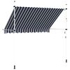 vidaXL Toldo manual retr&aacute;ctil azul y blanco a rayas 300 cm