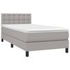 vidaXL Cama box spring con colch&oacute;n tela gris claro 90x200 cm