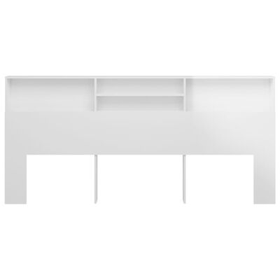 vidaXL Mueble cabecero blanco brillante 220x19x103,5 cm