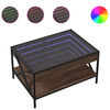 vidaXL Mesa de centro con Infinity LED marr&oacute;n roble 70x50x38 cm