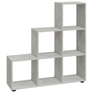 vidaXL Estanter&iacute;a forma de escalera madera contrachapada gris hormig&oacute;n