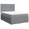 vidaXL Cama box spring con colch&oacute;n tela gris claro 140x200 cm