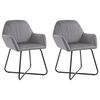 vidaXL Sillas de comedor 2 unidades terciopelo gris