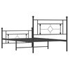 vidaXL Estructura cama sin colch&oacute;n con estribo metal negro 107x203 cm