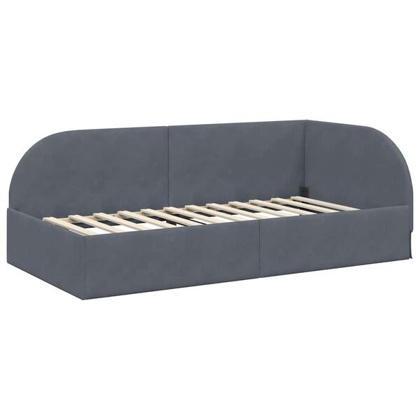 vidaXL Estructura de cama en esquina Gris oscuro 80 cm x 200 cm