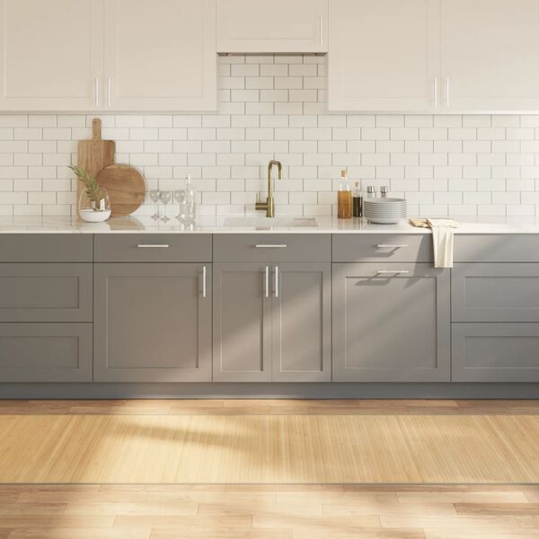 vidaXL Alfombra rectangular bamb&uacute; color natural claro 80x400 cm