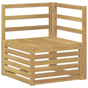 vidaXL Sof&aacute; de esquina para exteriores Madera de Acacia S&oacute;lida Blanco