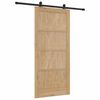 vidaXL Puerta Corredera Natural y negro 93 x 202 cm