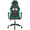 vidaXL Silla gaming de masaje cuero sint&eacute;tico negro y verde