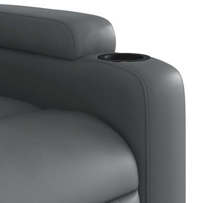 vidaXL Sillón de masaje reclinable eléctrico cuero sintético gris
