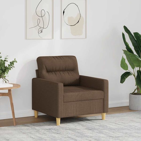 vidaXL Sill&oacute;n de tela marr&oacute;n 60 cm