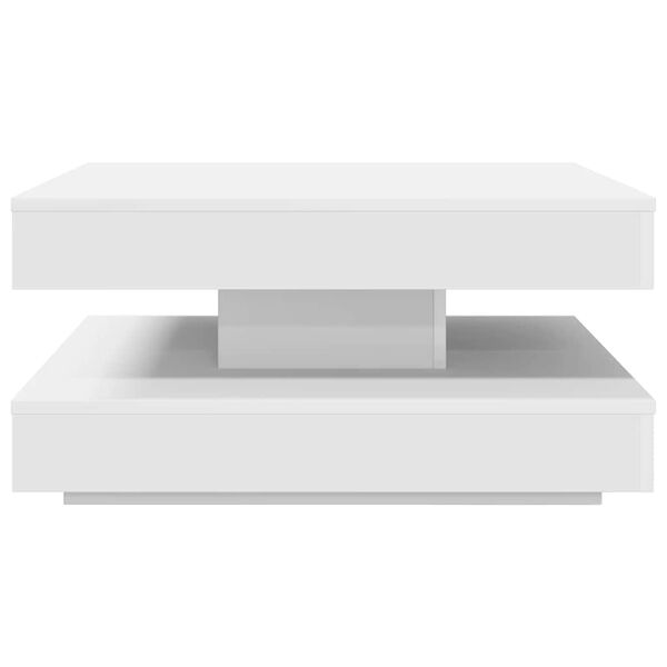 vidaXL Mesa de centro giratoria 360 grados blanco 70x70x34,5 cm