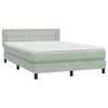 vidaXL Cama box spring con colch&oacute;n terciopelo gris claro 140x210 cm