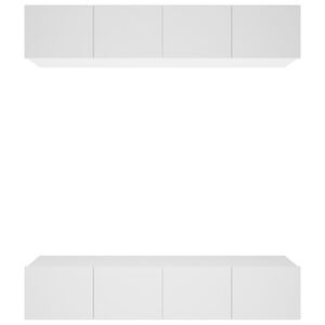 vidaXL Muebles para TV 4 uds madera contrachapada blanco 80x30x30 cm