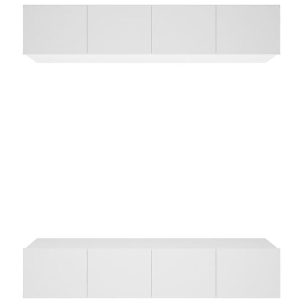 vidaXL Muebles para TV 4 uds madera contrachapada blanco 80x30x30 cm