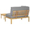 vidaXL Juego de Sof&aacute; con coj&iacute;n Liso 2 pcs Gris Madera de Acacia S&oacute;lida