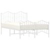 vidaXL Estructura cama sin colchón con estribo metal blanco 120x200 cm