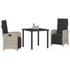 vidaXL Conjunto de Comedor de Jard&iacute;n 3 pcs Gris Claro rat&aacute;n sint&eacute;tico