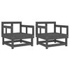 vidaXL Sillones de jard&iacute;n 2 unidades madera maciza de pino gris