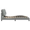vidaXL Estructura de cama con LED sin colch&oacute;n Hvar tela gris claro 120x200 cm