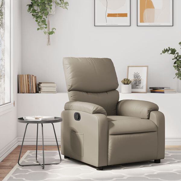 vidaXL Sill&oacute;n reclinable de cuero sint&eacute;tico color capuchino