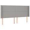 vidaXL Cama box spring colch&oacute;n y luces LED tela gris claro 180x200 cm