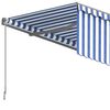 vidaXL Toldo retr&aacute;ctil manual con persiana azul y blanco 6x3 m