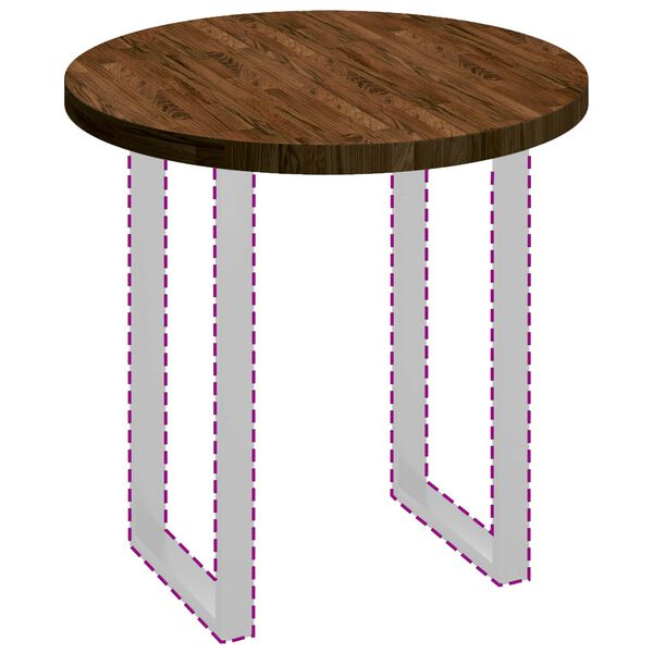 vidaXL Encimera Marr&oacute;n Oscuro &Oslash; 80 x 4 cm Madera de Roble S&oacute;lido