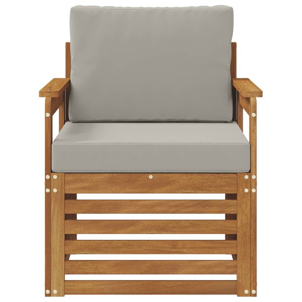 vidaXL Conjunto de sof&aacute;s de exterior con coj&iacute;n Natural 71 x 63 x 73 cm