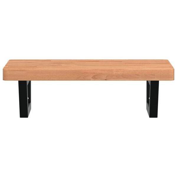 vidaXL Estante de lavabo de pared de acero y madera maciza de haya