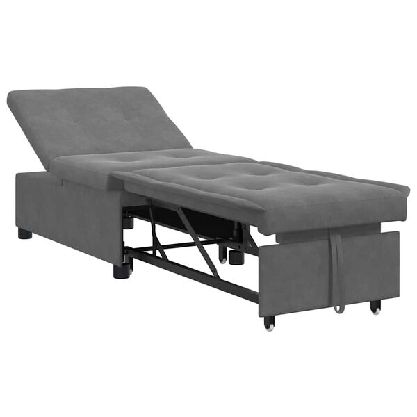 vidaXL Sof&aacute; cama desplegable Gris oscuro 194 x 67 x 82 cm Microfibra
