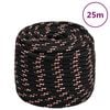 vidaXL Cuerda de barco polipropileno negra 16 mm 25 m