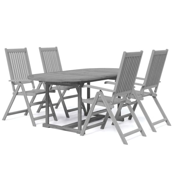 vidaXL Juego de comedor de jardín 5 piezas madera maciza de acacia