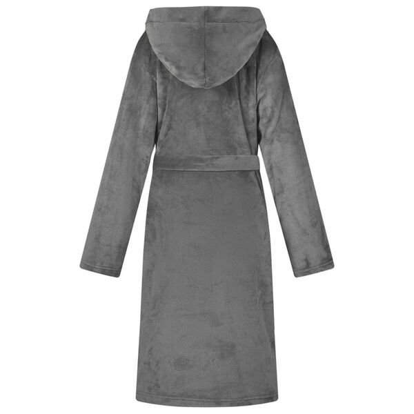 vidaXL Bata con Capucha Gris oscuro s Franela