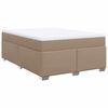 vidaXL Cama box spring con colch&oacute;n cuero sint&eacute;tico capuchino 140x190cm