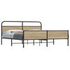 vidaXL Estructura de cama sin colch&oacute;n metal roble ahumado 193x203 cm