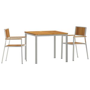 vidaXL Juego de comedor para exteriores 3 pcs