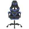 vidaXL Silla gaming con reposapi&eacute;s cuero sint&eacute;tico negro azul