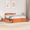vidaXL Estructura de cama sin colch&oacute;n madera maciza marr&oacute;n 135x190 cm