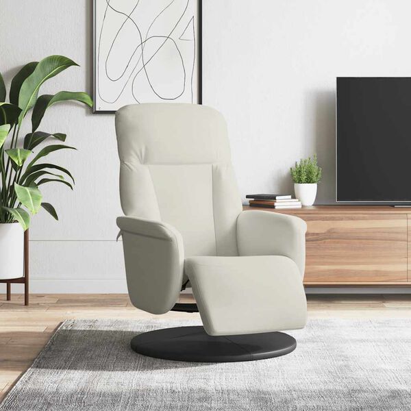 vidaXL Sill&oacute;n reclinable con reposapi&eacute;s terciopelo color crema