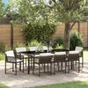 vidaXL Conjunto de Comedor de Jard&iacute;n 9 pcs Marr&oacute;n rat&aacute;n sint&eacute;tico