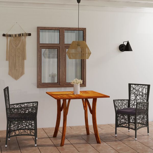 vidaXL Juego de comedor de jard&iacute;n de 3 piezas gris