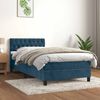 vidaXL Cama box spring con colch&oacute;n terciopelo azul oscuro 100x200 cm
