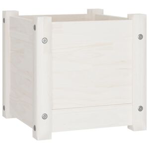 vidaXL Jardinera de madera maciza de pino blanco 31x31x31 cm