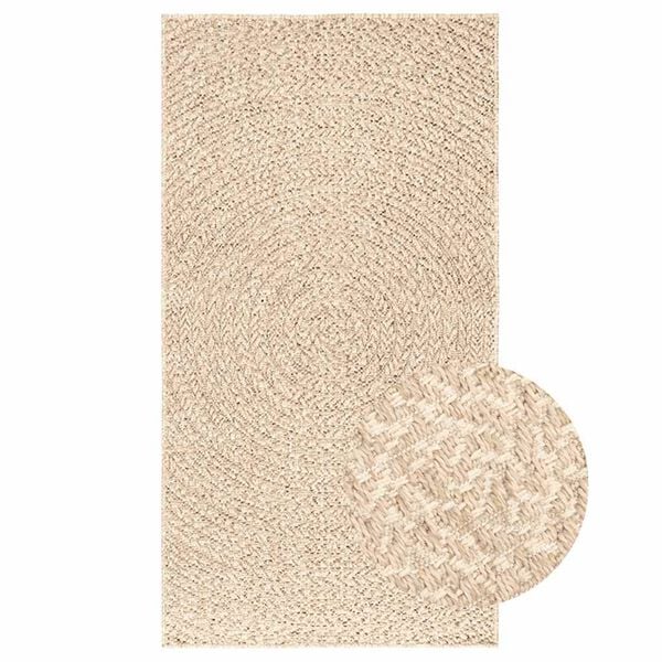 vidaXL Alfombra ZIZUR apariencia yute interior exterior beige 80x150cm