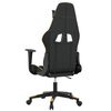 vidaXL Silla gaming de masaje cuero sintético negro y dorado