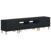 vidaXL Cabinet de TV LED de 5 piezas Negro Madera de ingenier&iacute;a