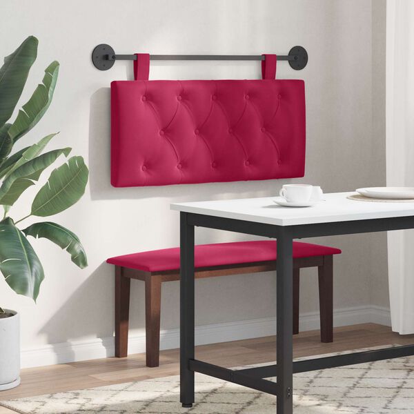 vidaXL Cabecera Colgante Rojo vino 100 x 55 x 7 cm Terciopelo