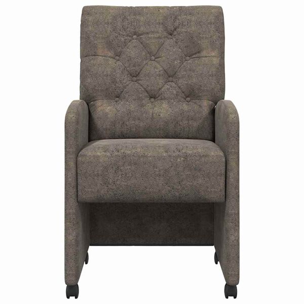 vidaXL Sillas de Comedor con Ruedas 2 pcs Gris oscuro 58 x 67 x 97 cm